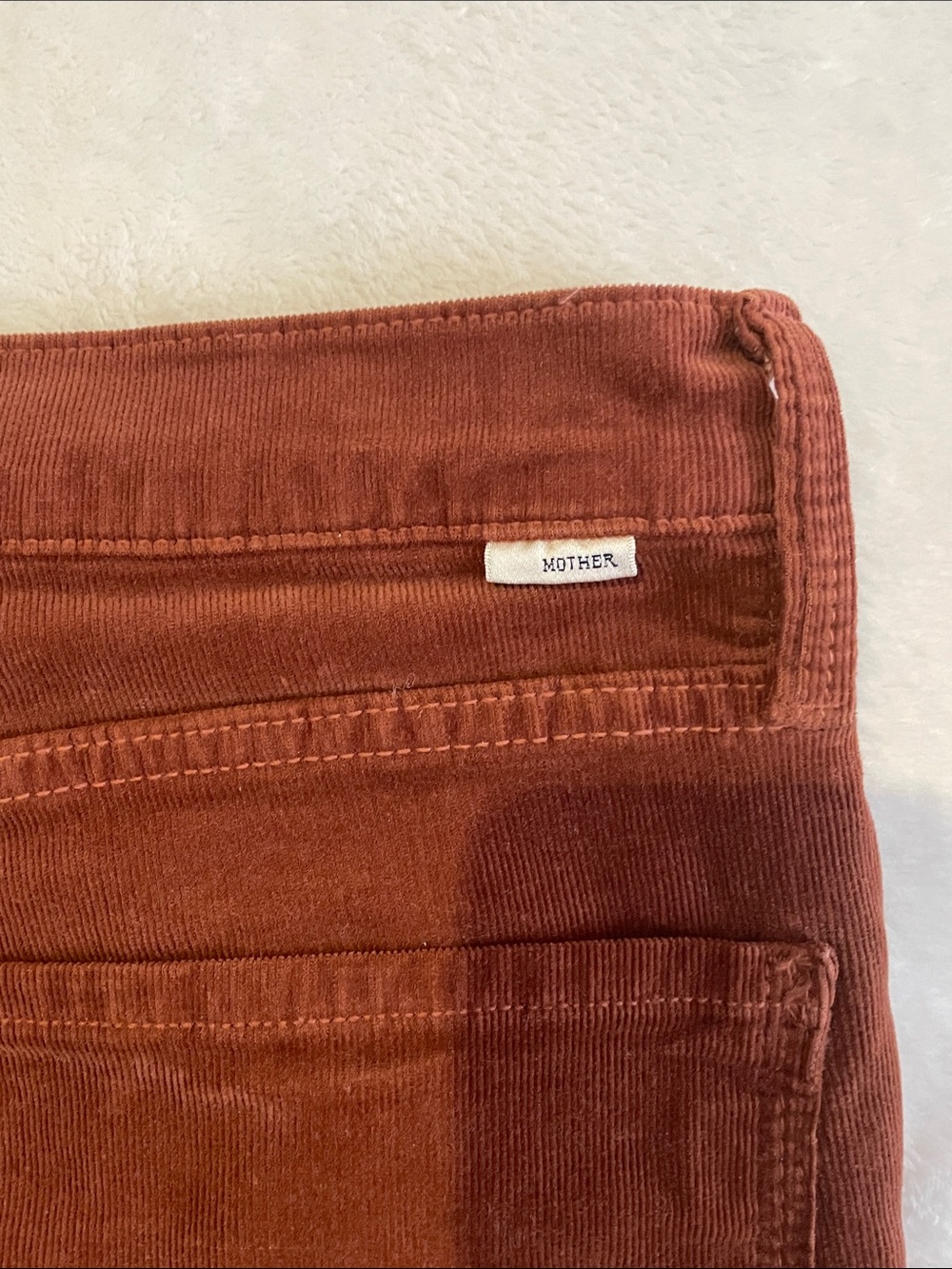 MOTHER THE TOMCAT ANKLE Corduroy Pants size: 32 burnt orange color - Picture 5 of 16